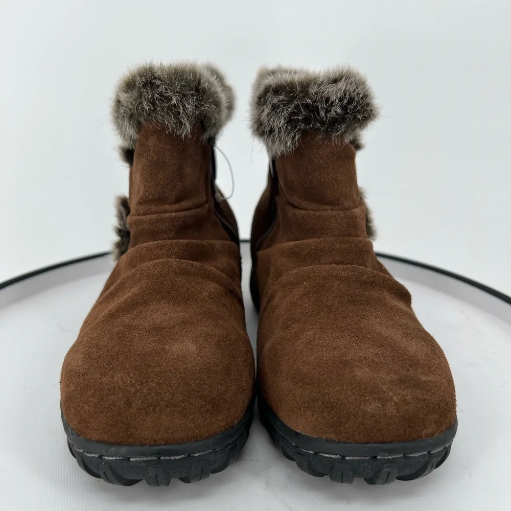 KHOMBU  FAUX FUR‎ BROWN LEATHER Women's Boots